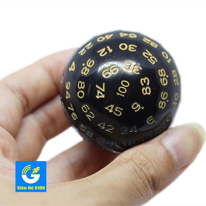 Viên xí ngầu 100 mặt số từ 1 đến 100 size 50mm acrylic
