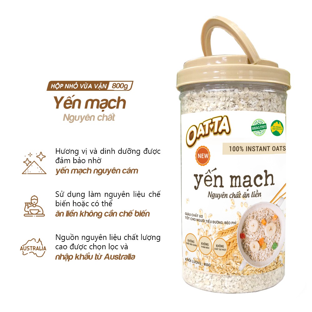 Yến mạch nguyên chất Oatta hộp 800g