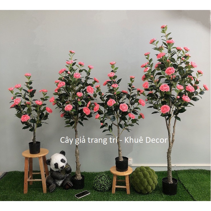 Cây Hoa Giả - Cây Hoa Trà Mi - Hàng Chuẩn - Loại 1