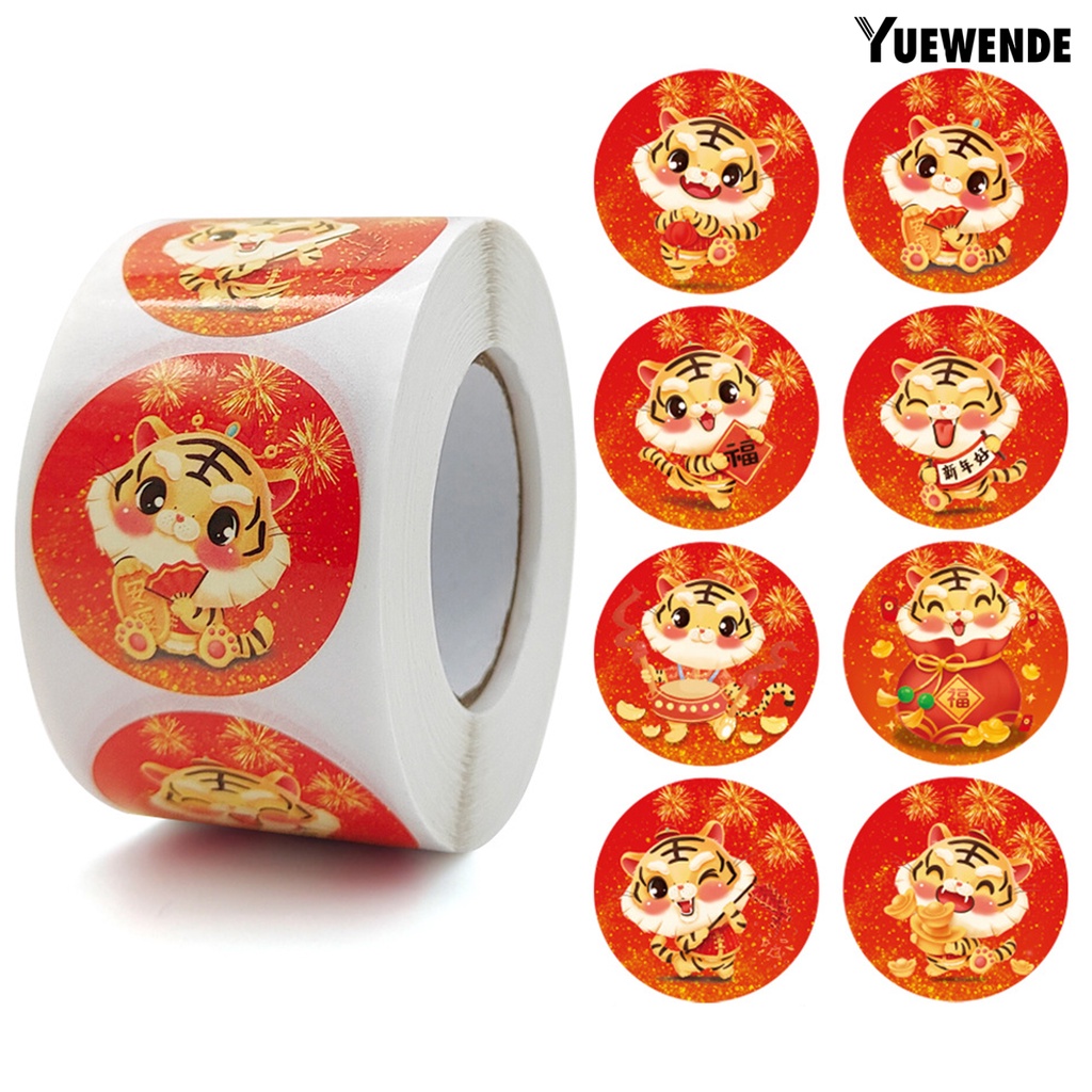 Bộ 500 miếng dán trang trí hình hổ năm mới mini 2022 cho trẻ em