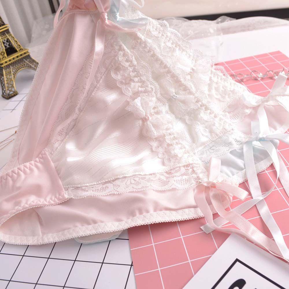 OCEANMAP Quần Lót Tam Giác Lưng Thấp Chất Liệu Chiffon Phong Cách Lolita Ngọt Ngào Cho Nữ