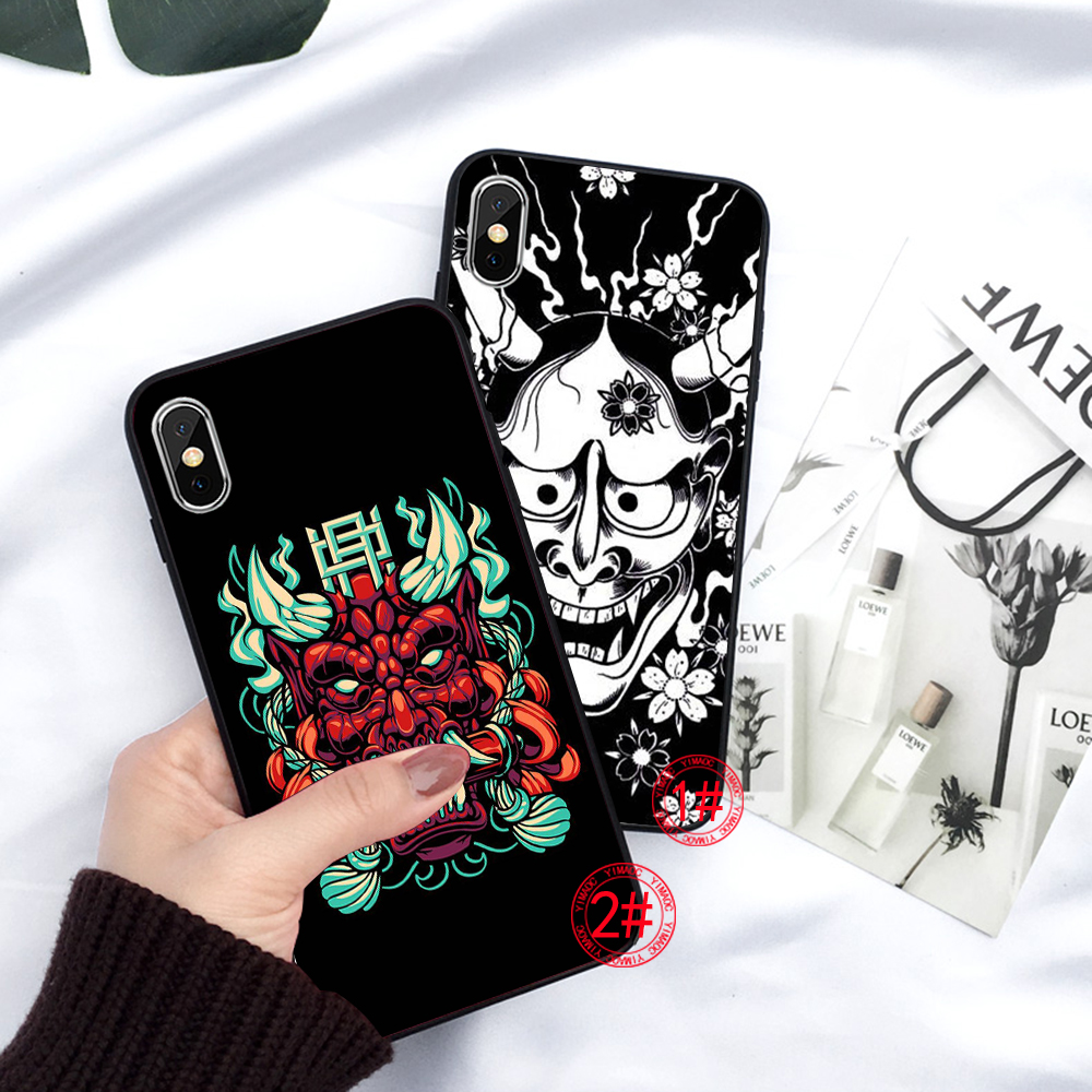 Ốp điện thoại mềm họa tiết hình xăm mặt nạ hanya cho iPhone 5 5S SE 2020 6 6S 7 8 Plus X