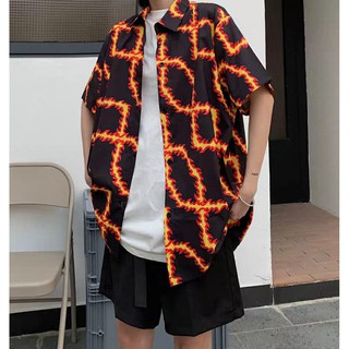 Áo sơ mi unisex freesize họa tiết DÂY LỬA