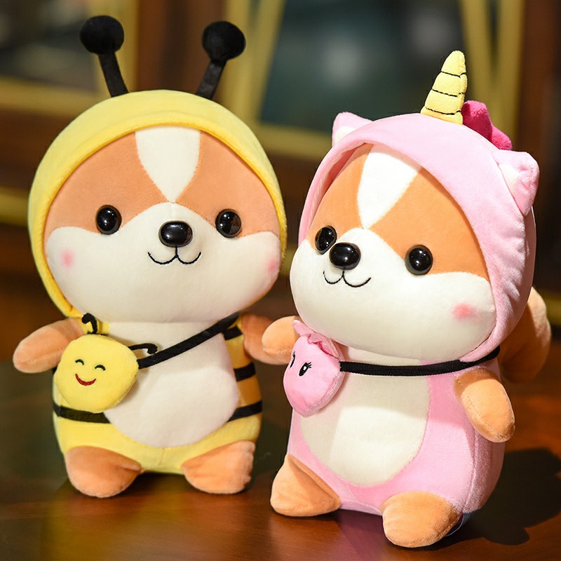 Gấu Bông Chó Shiba Cosplay mềm mịn size nhỏ 25 cm . Hàng cao cấp cho trẻ nhỏ Hama