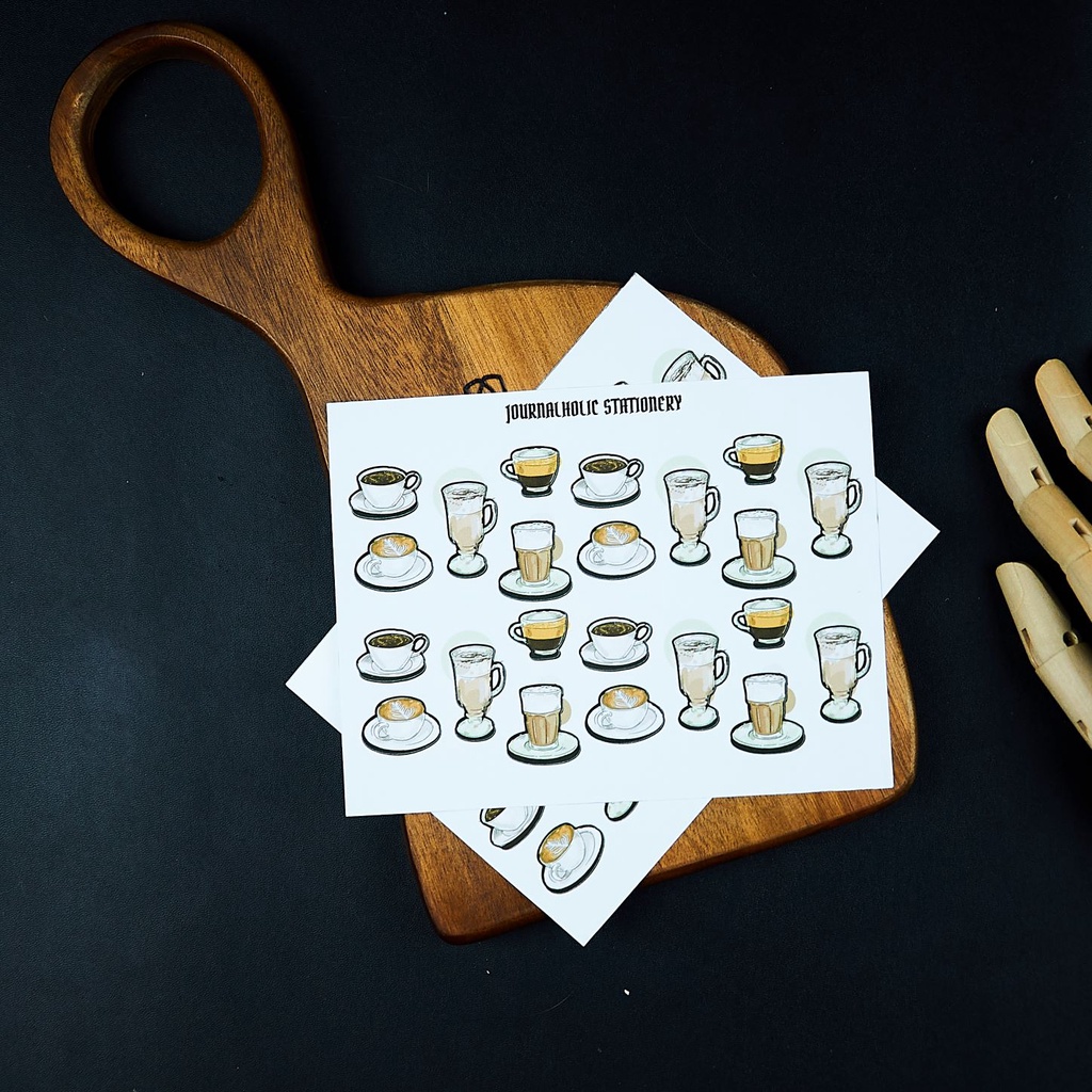 Sticker Handmade Drinks Collection Trang Trí Bullet Journal - Top Loader - Journalholic