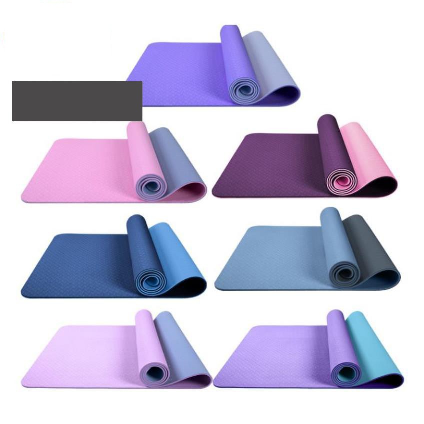 Thảm tập yoga 2 lớp TPE cao cấp tặng túi đựng thảm xịn