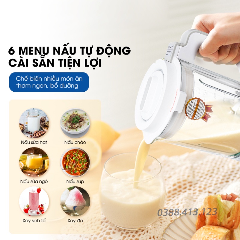 Máy làm sữa hạt Matika - Model MTK-3175 - Công suất 1800W - Máy xay sữa hạt đa năng - Bảo hành toàn quốc