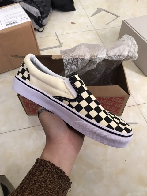 &gt;ẢNH THẬT-HÀNG THẬT&lt; Giày sneaker V Caro Checkerboard slipon nam nữ