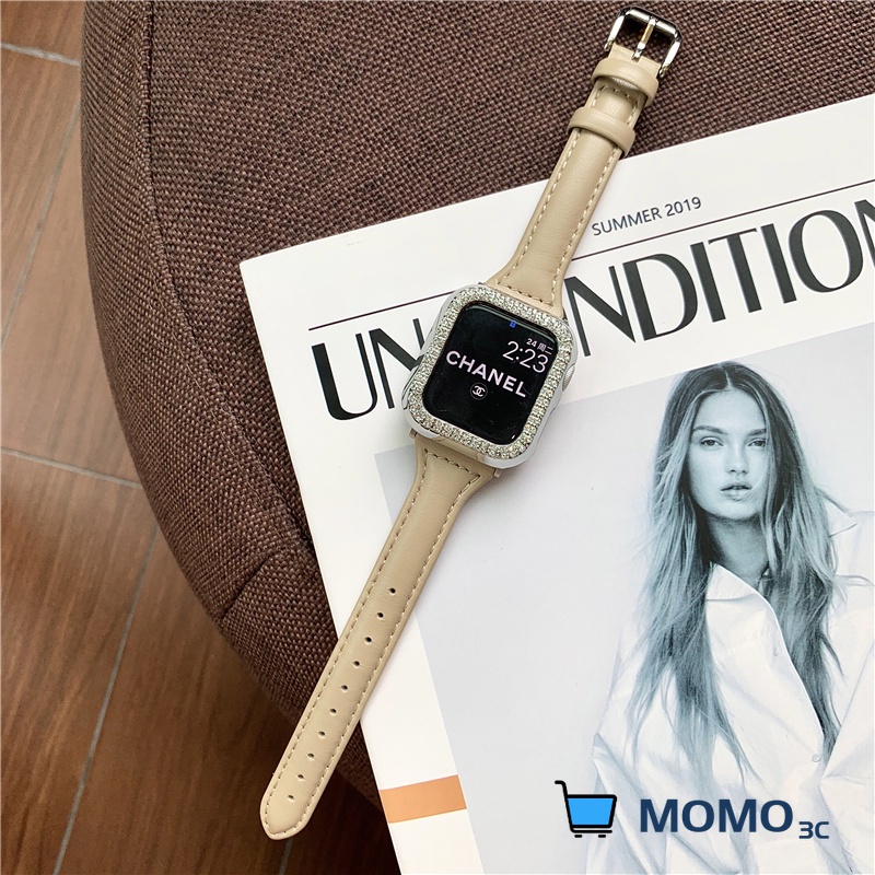 Dây đeo da sang trọng dành cho đồng hồ Smart watch 44mm 40mm  dòng se 6 54 3 2 1 42mm 38mm