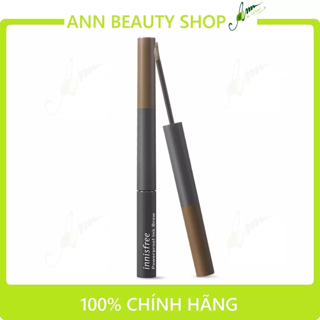 Bút Vẽ Lông Mày 2 Đầu Chống Thấm Nước, Lâu Trôi Innisfree Powerproof Ink Brow 2.3g