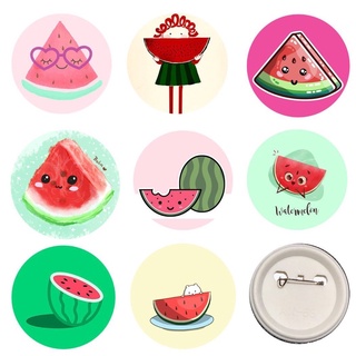 Huy hiệu dưa hấu 3-6 cái cute dễ thương đường kính 5,8cm