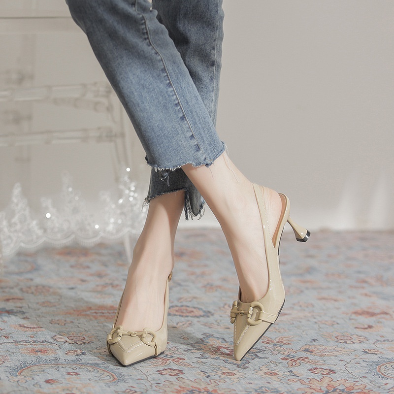 Giày Sandal Cao Gót Mũi Nhọn Cài Khóa Thời Trang Mùa Hè 2022 Cho Nữ
