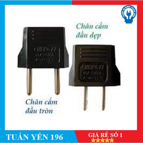 Phích cắm chuyển đổi chân cắm từ dẹp ra tròn  hoặc từ tròn ra dẹp  Chengli