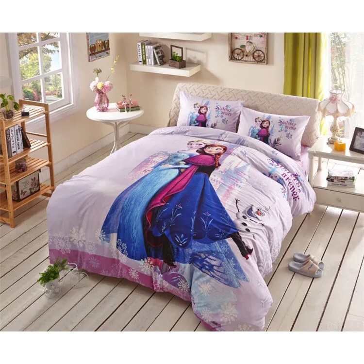 GC1337 Bộ chăn ga gối trẻ em công chúa bạch tuyết chất cotton cao cấp giường 1m2, 1m5, 1m6,1m8 hàng nhập