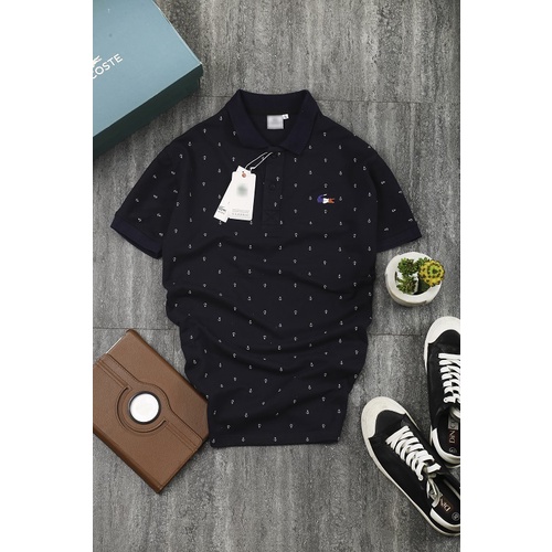 [Mã SRBACK010912 hoàn 20K xu đơn 50K] Áo polo nam xanh đen họa tiết mỏ neo 100% coton - 4 Men Store