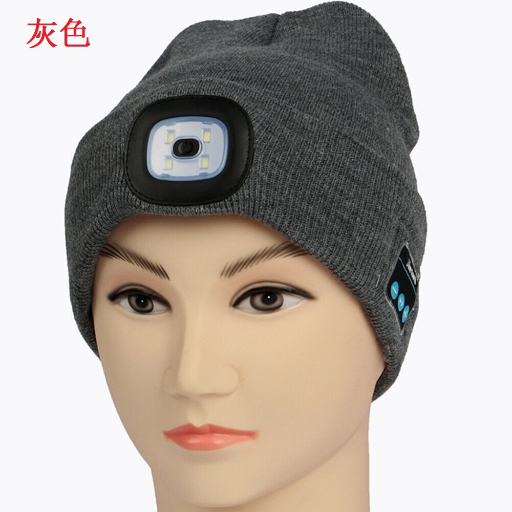 Mũ Beanie Tích Hợp Tai Nghe Bluetooth Có Đèn Led Có Thể Sạc Lại Bằng Cổng Usb