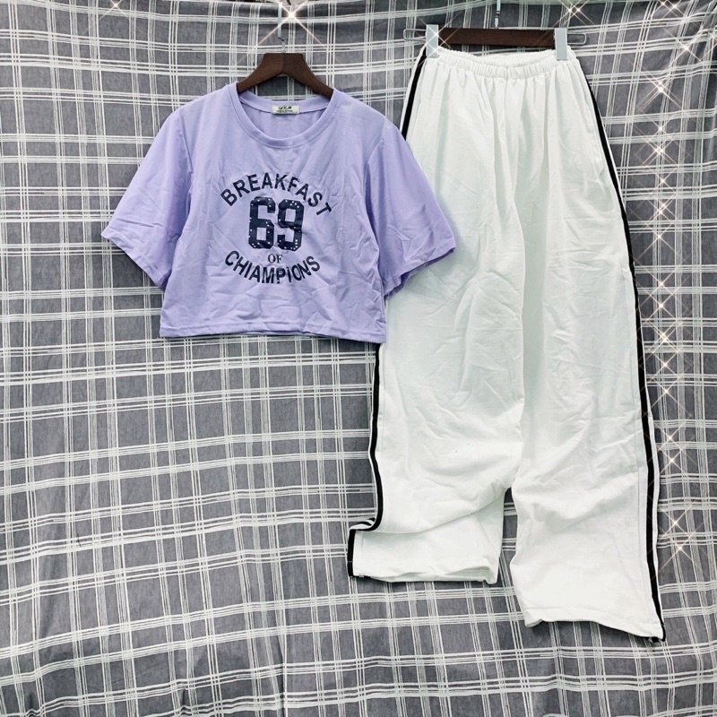 🆙🆙UPDATE NEW ITEMS🆙🆙🆙 〰️〰️〰️〰️〰️♻️♻️♻️〰️〰️〰️〰️〰️ 🇻🇳 Set thun croptop phối quần unisex 💰SỈ 85k ✔️Freesize