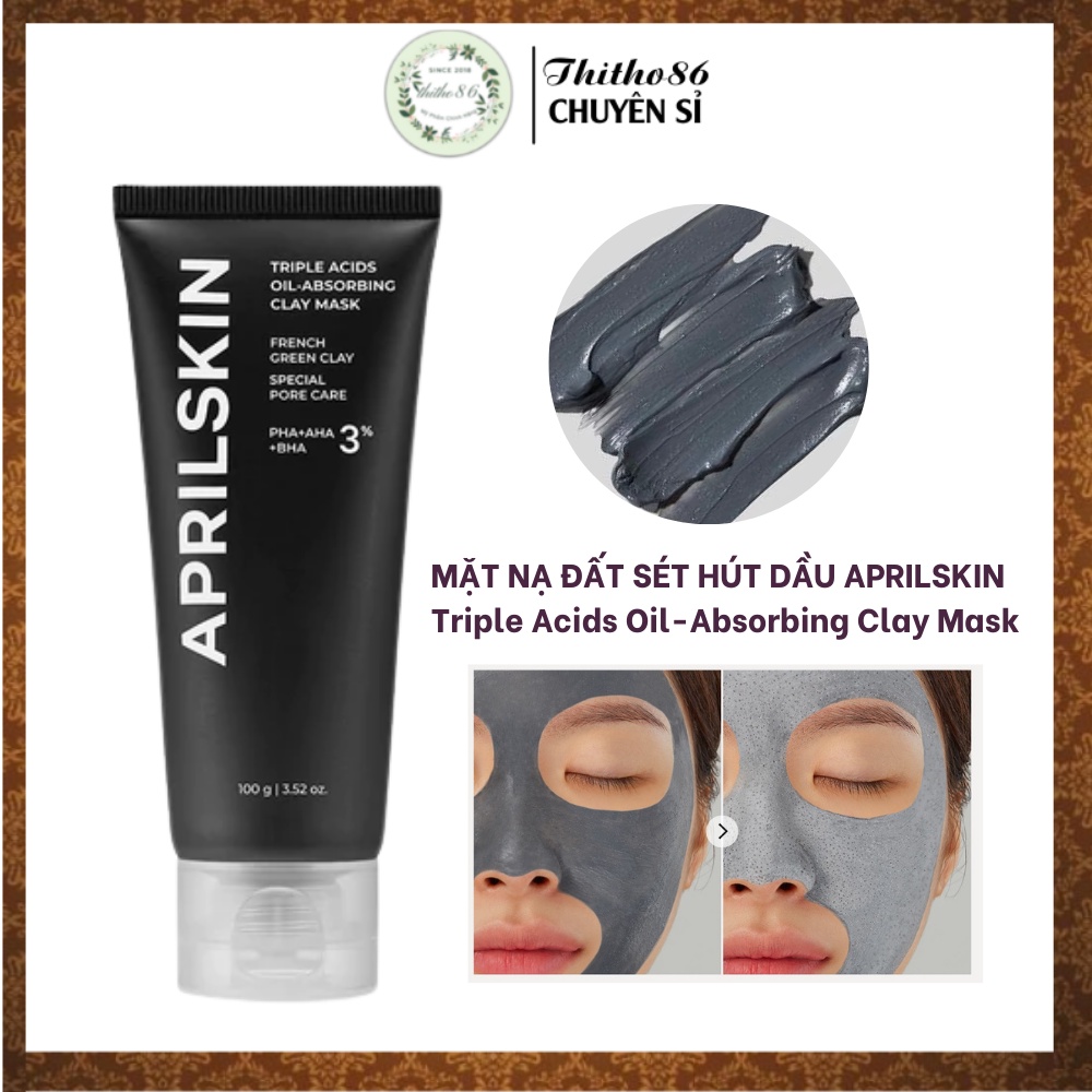 Mặt Nạ Đất Sét Hút Dầu Aprilskin Triple Acids Oil-Absorbing Clay Mask 100g