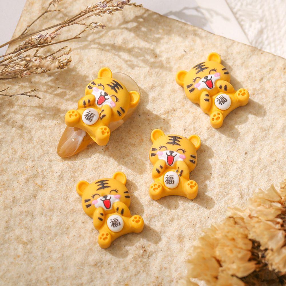 Phụ Kiện Trang Trí Móng Tay Hình Hổ Hoạt Hình Dễ Thương DIY