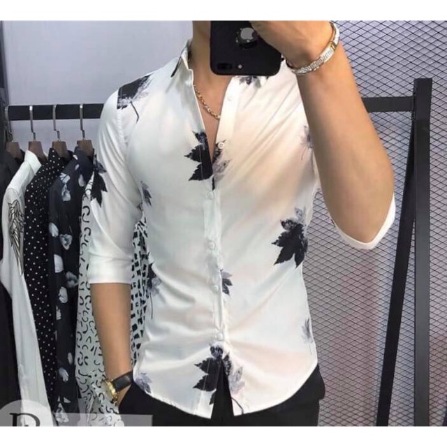Áo Sơ Mi Nam hình chiếc lá cổ bẻ dài tay