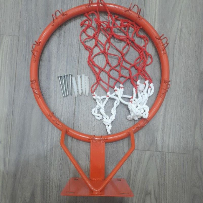 Combo vành bóng rổ 40cm kèm bóng rổ số 7- màu ngẫu nhiên (tặng kèm lưới, kim bơm, túi lưới)