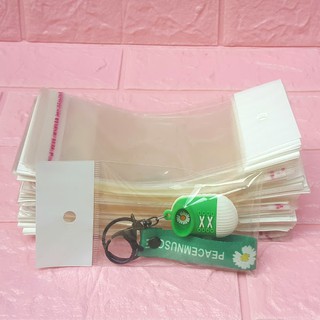 1kg Túi Opp dán mép (Treo) 7x10cm (+ 4cm + 4cm) - Túi ni lông băng keo dán miệng - Bao nilon dán miệng