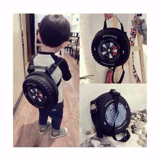Balo hình bánh xe cho bé 3D (Đỏ)