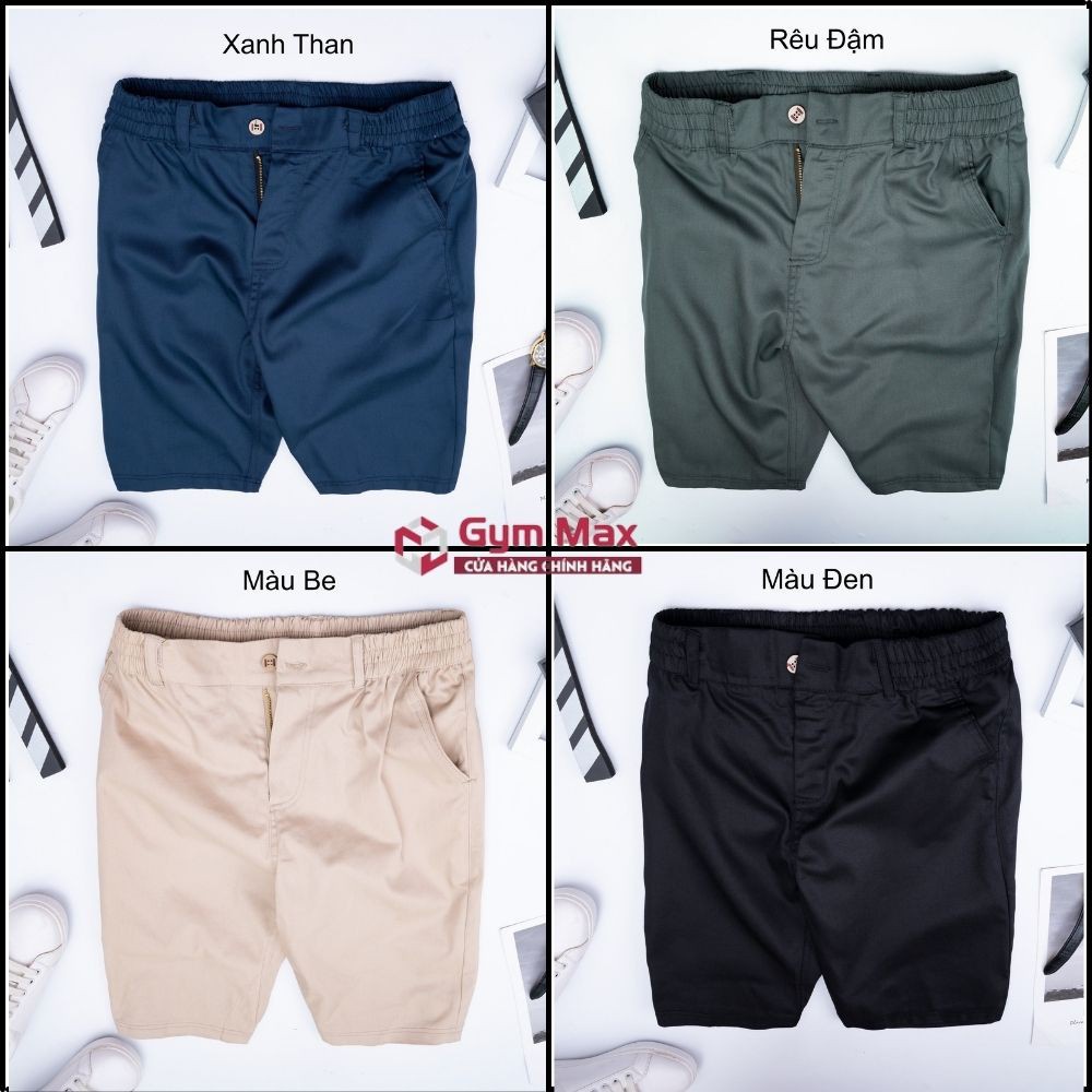 ♚✧❦Quần Short Nam Cạp Chun, thể thao kaki đùi ngắn dáng lửng tập gym co giãn chun lưng mùa hè