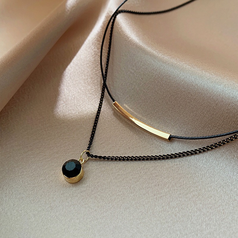 Dây Chuyền Hai Lớp Bi Đen Black Pie - Vani Store [TS000616]