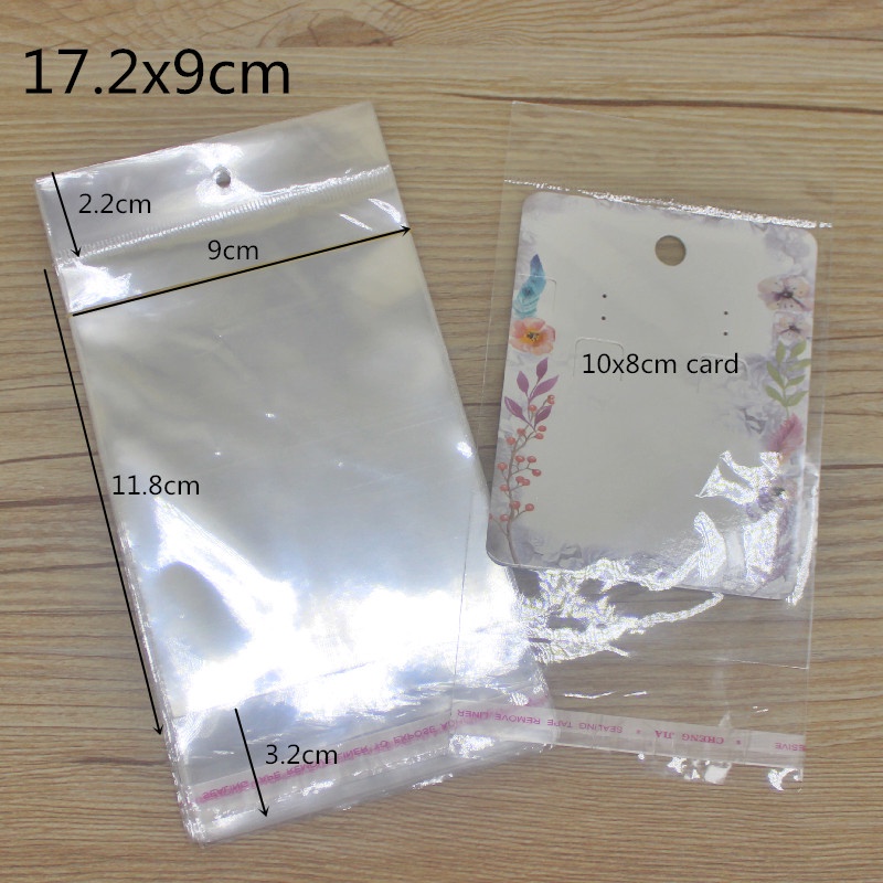 Set 200 túi nhựa OPP trong suốt đựng trang sức tiện dụng