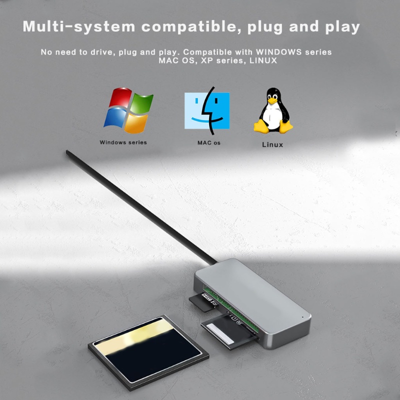 Đầu đọc thẻ nhớ 3 trong 1 USB 3.0/Type-C sang CF TF SD cho Linux PC Laptop&lt;br&gt;