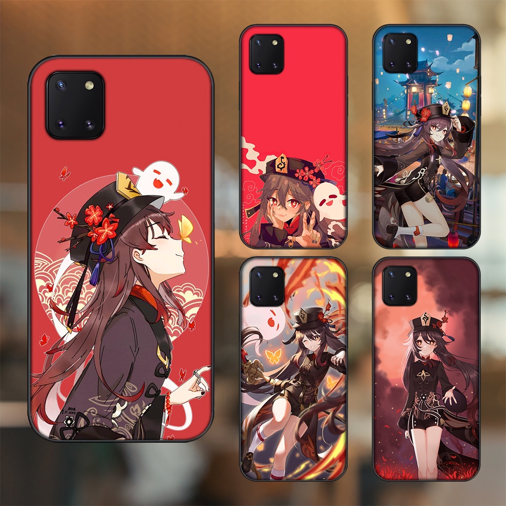 Ốp lưng Samsung Note 10 Lite viền đen in hình Hutao Genshin Impact