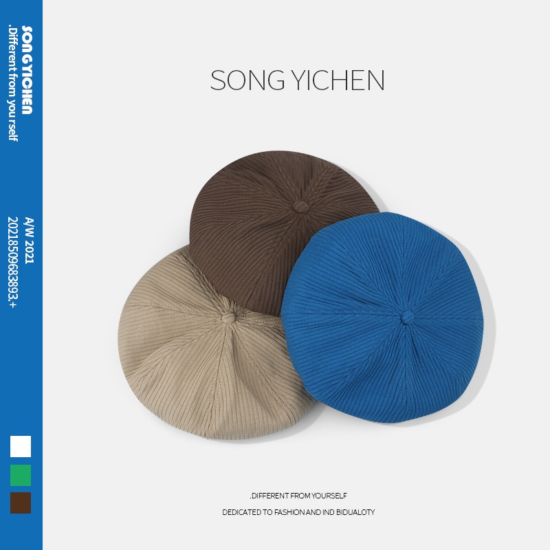 Mũ Beret Mỏng Màu Trơn Phong Cách Retro Nhật Bản Cho Nam Nữ