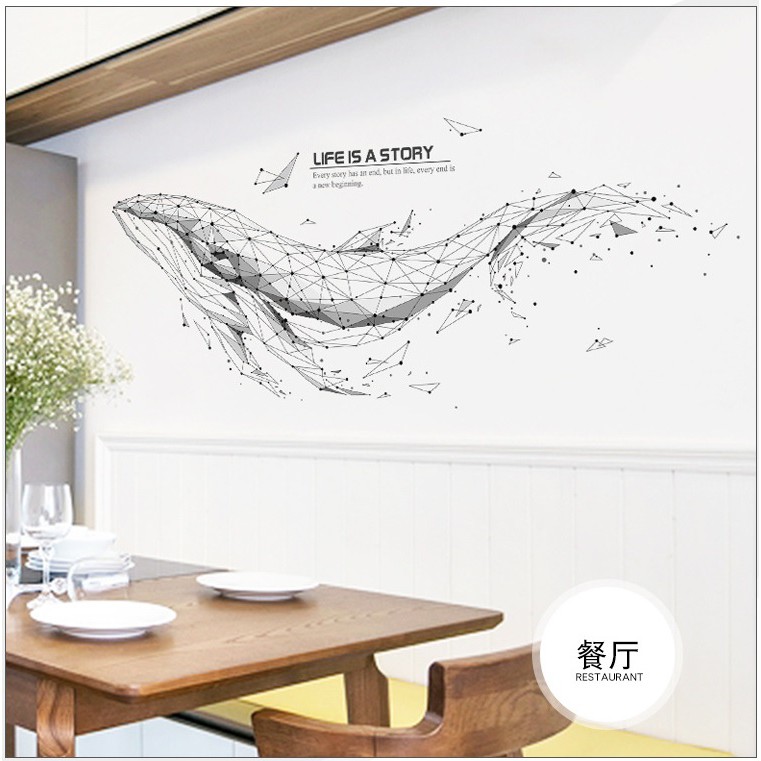 Decal Dán Tường Cá Heo DC013 Decor Trang Trí Nhà Cửa