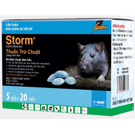 Thuốc diệt chuột KILLRAT, STORM 40gr/gói ( 2 gói/hộp ) Bả diệt chuột an toàn hiệu quả chuột chết ngoài sáng hàng công ty