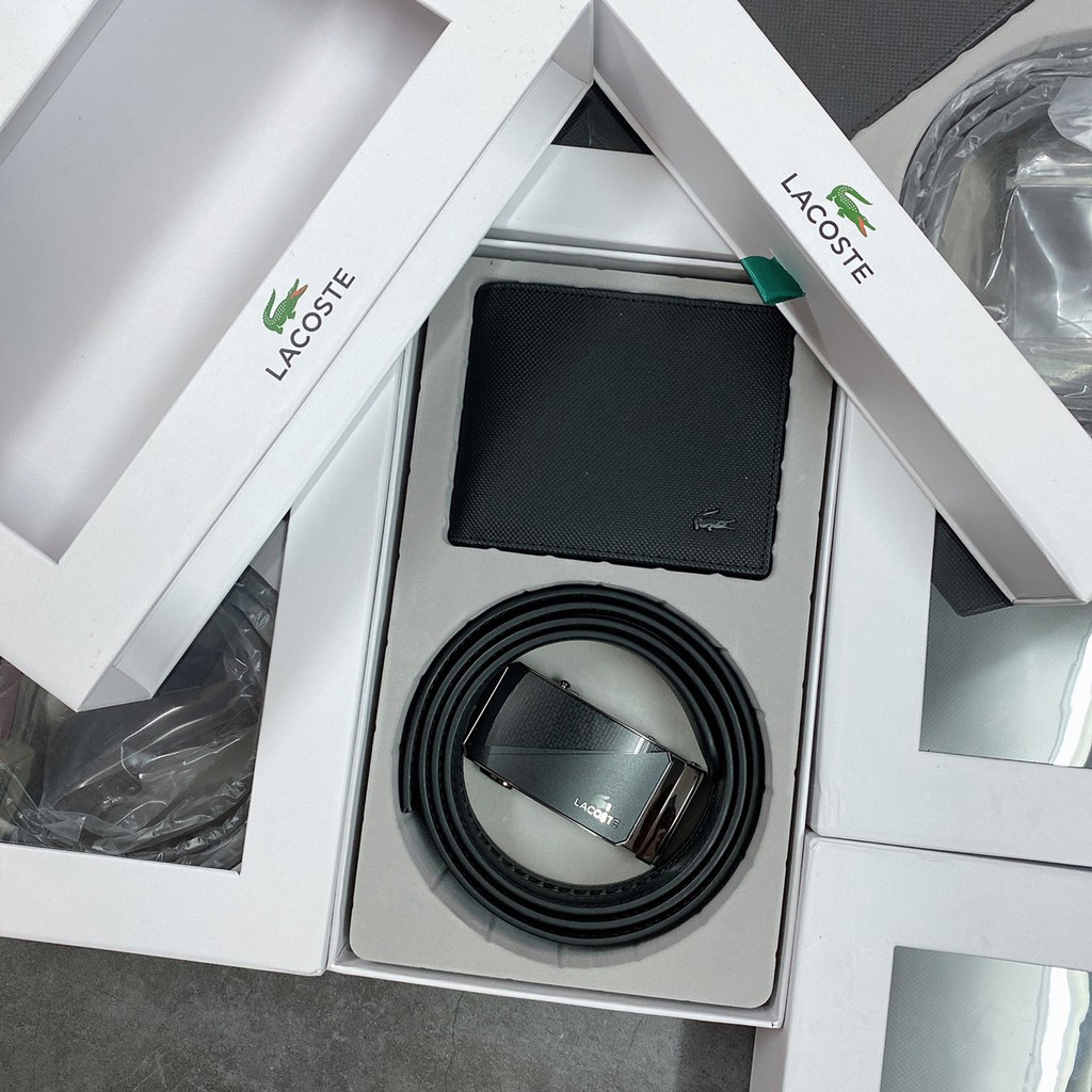 Set Lacoste ví nịt chéo giữa - S124
