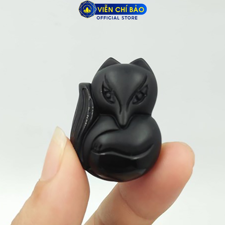 Mặt dây chuyền phong thủy thiên hồ đen nhỏ chất liệu đá tự nhiên thời trang phụ kiện trang sức Viễn Chí Bảo M200076