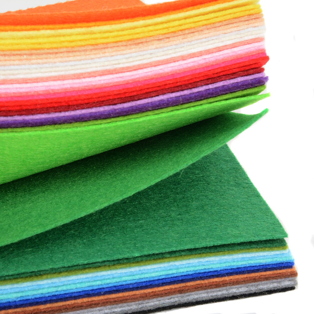 Bộ 41 Tấm Vải Dạ Polyester Màu Sắc Cầu Vồng Dùng Làm Đồ Thủ Công
