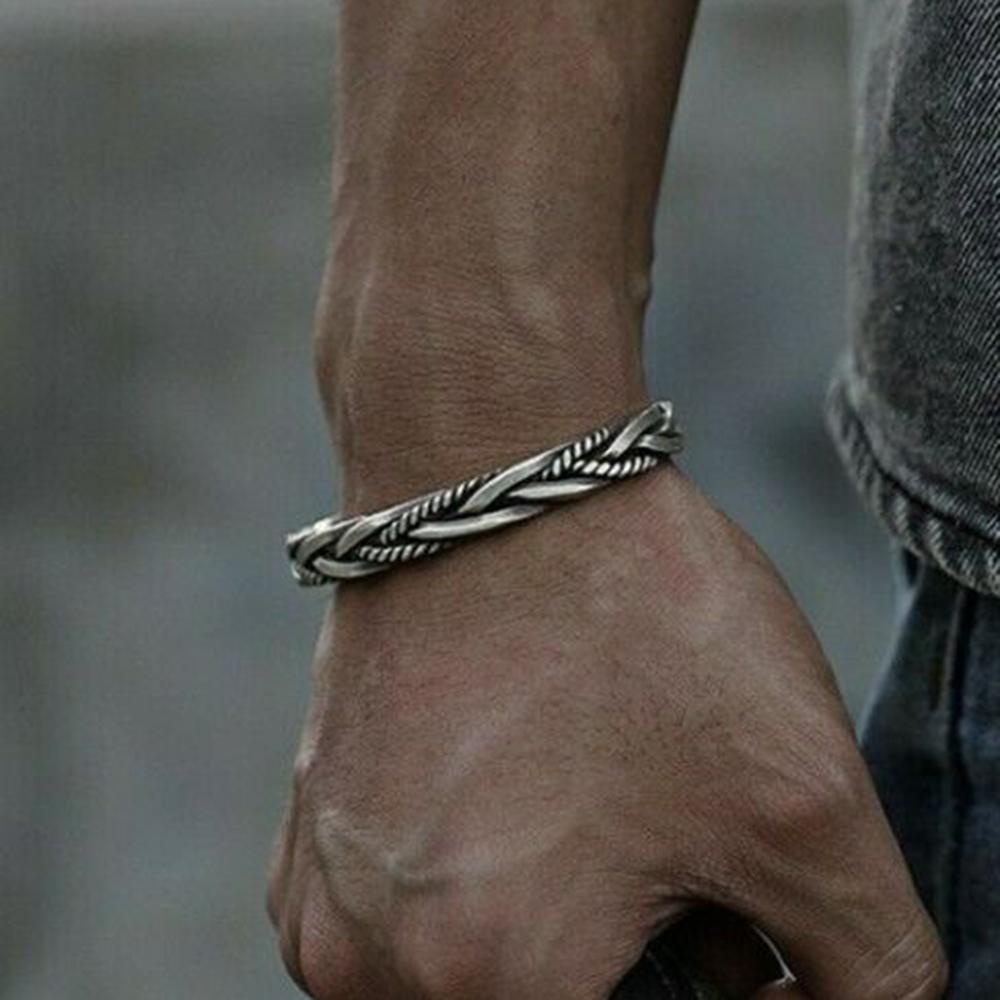 Vòng Đeo Tay Dạng Mở Phong Cách Vintage Cho Nam