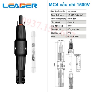 Jack nối mc4 có cầu chì 15000v 15a, 20a, 30a