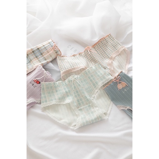 Quần Lót Nữ Cradin ❤️Quần Lót Cotton Viền Ren Đính Nơ cao cấp mềm mại 2809