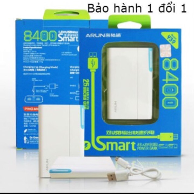 Xạc dự phòng Arun 8400mah- Chính Hãng