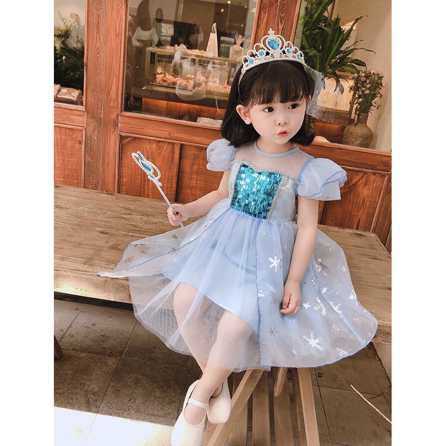 Đầm công chúa Elsa ngắn