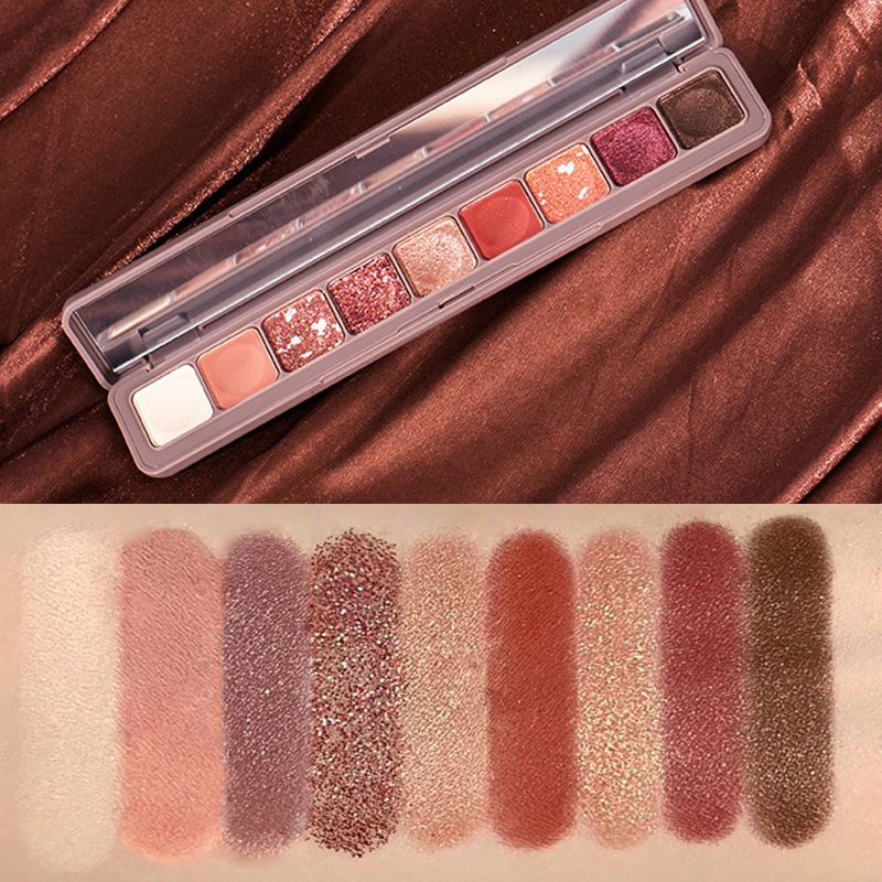 Bảng Phấn Mắt 9 Màu Sắc Tông Lì / Hiệu Ứng Ngọc Trai Lấp Lánh Trang Điểm Sân Khấu Cho Nữ