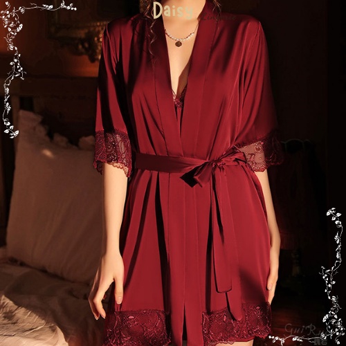 [Hỏa Tốc, Bảo Mật] Áo Choàng Ngủ Váy Ngủ Sexy Gợi Cảm Phối Ren Tay Lửng Quyến Rũ Cao Cấp - Mã ACN002