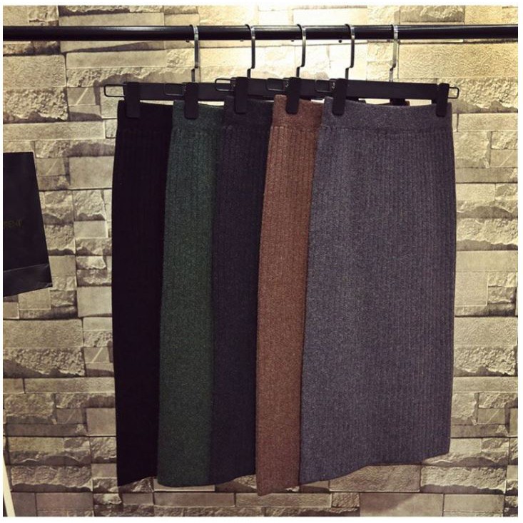 [ẢNH THẬT SHOP CHỤP] Chân váy len dài xẻ sau hàng Quảng Châu cao cấp | BigBuy360 - bigbuy360.vn