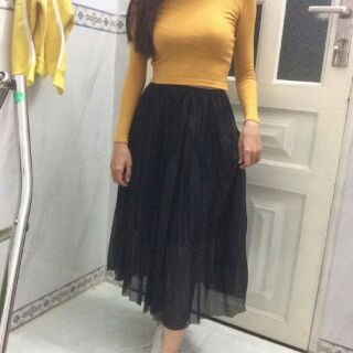 ẢNH THẬT Áo croptop len tay dài