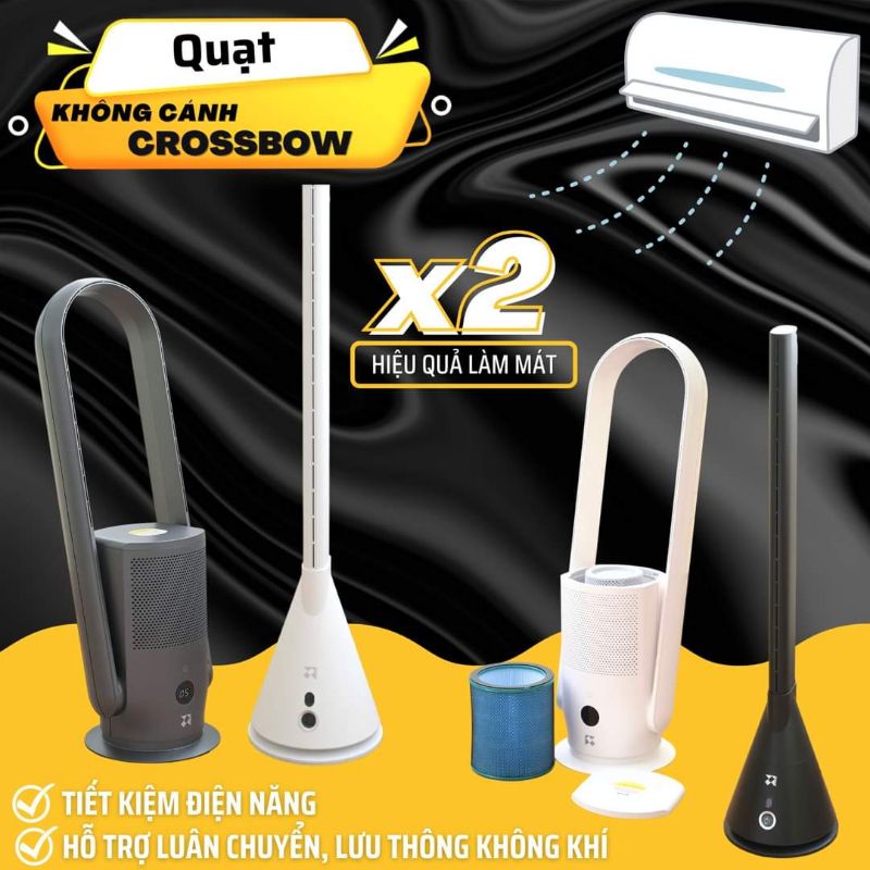 Quạt không cánh kiêm lọc không khí Crossbow- CR022D CR015 BH 24 tháng