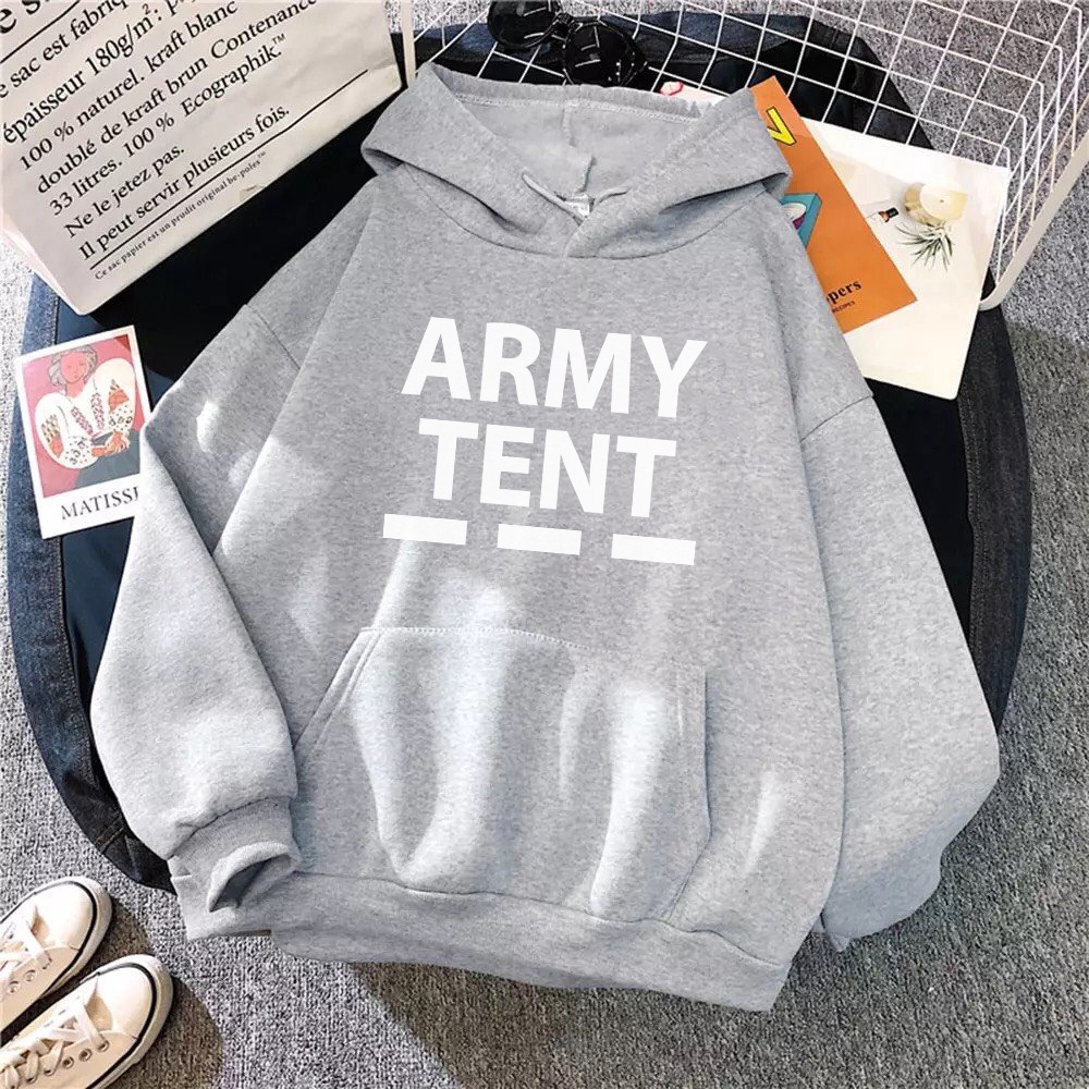 ÁO KHOÁC HOODIE NỈ UNISEX IN ARMY TENT CỰC ĐẸP PHOM DÀNH CHO NAM VÀ NỮ THỜI TRANG BB HOODIE