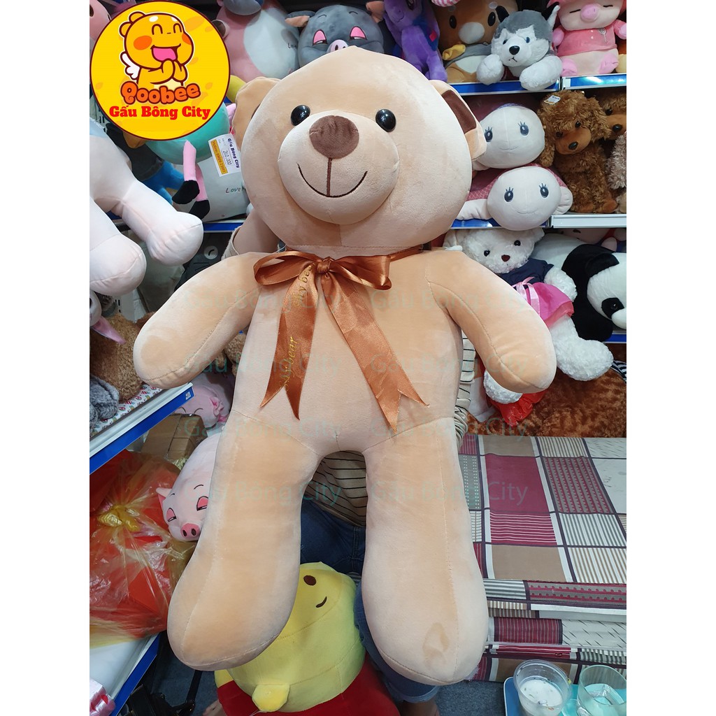 Gấu Bông Teddy vải co dãn 4 chiều Đủ cỡ đeo nơ